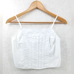 American Eagle Outfitters Cropped Ribbed Tank Top Women's Small Ruched Back